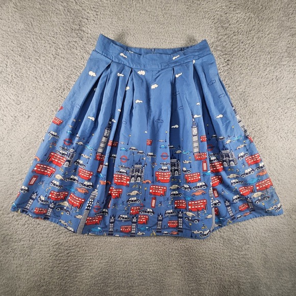 Grace Karin Dresses & Skirts - Vtg Grace Karin Skirt Womens M AOP Y2K 90s‎ England Pleated Career Preppy Artsy